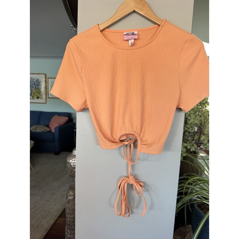 Swiftcore Rock like a showgirl orange top sz L Alani Noelle Collab